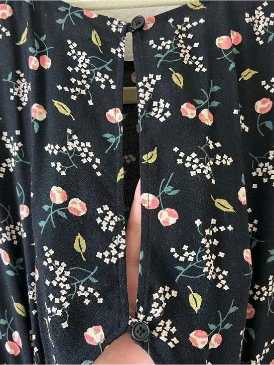 Reformation Gavin Dress Sasha Floral High Slit Cut Out Back Midi Black 4 - Picture 14 of 16